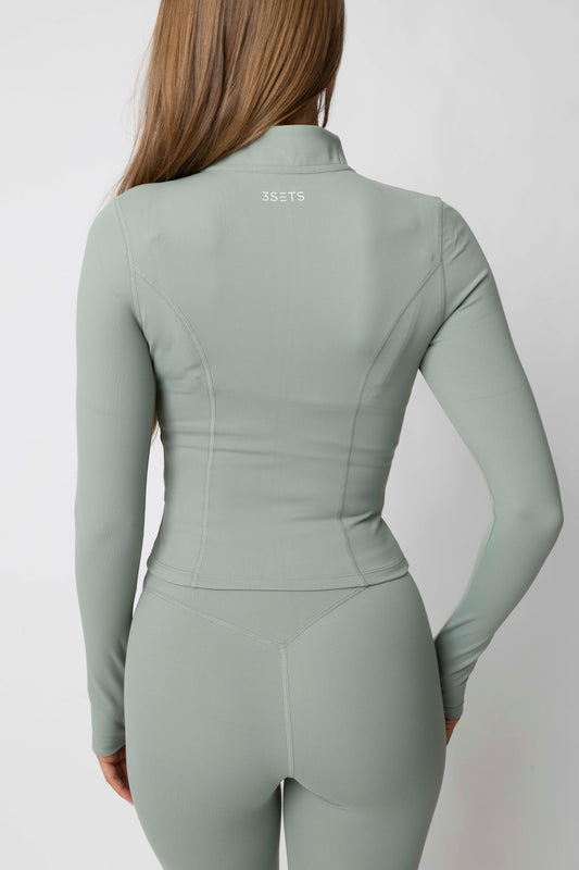SOFT FLOW - BASE ZIP-UP JACKET | MATCHA CLOUD