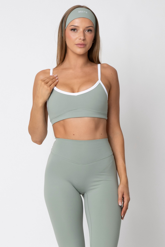 SOFT FLOW - CONTRAST MINI V-BRA | MATCHA CLOUD
