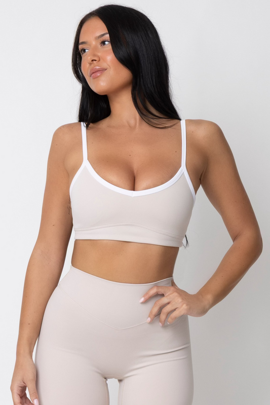 SOFT FLOW - CONTRAST MINI V-BRA | COCONUT CREAM
